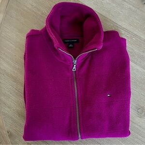 Tommy Hilfiger Women’s Fuchsia Sleeveless Fleece Vest - Zip Front Small